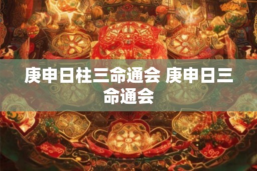 庚申日柱三命通会 庚申日三命通会