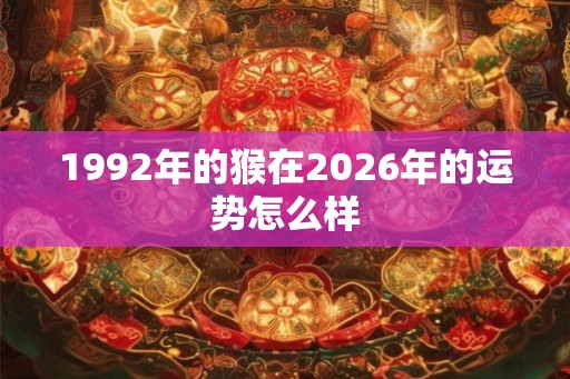 1992年的猴在2026年的运势怎么样
