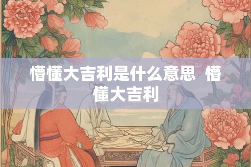 懵懂大吉利是什么意思  懵懂大吉利