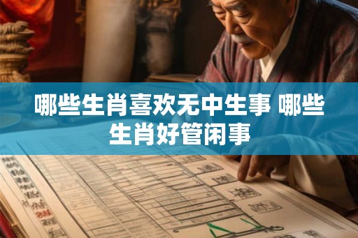 哪些生肖喜欢无中生事 哪些生肖好管闲事