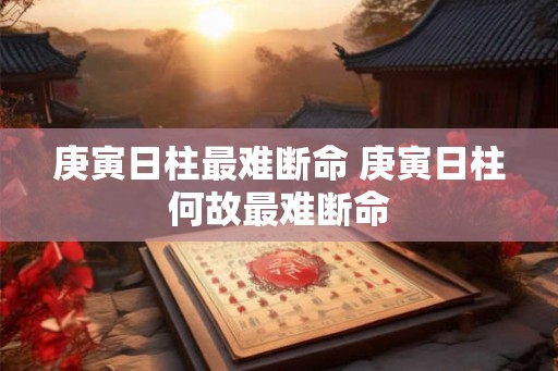 庚寅日柱最难断命 庚寅日柱何故最难断命