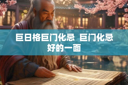 巨日格巨门化忌  巨门化忌好的一面