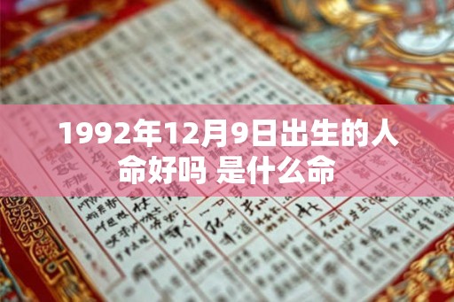 1992年12月9日出生的人命好吗 是什么命