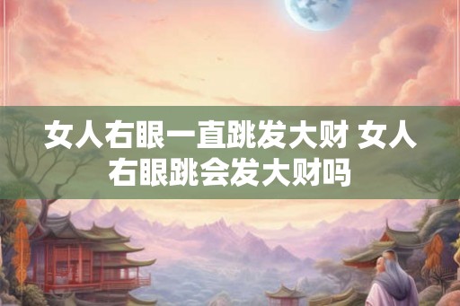女人右眼一直跳发大财 女人右眼跳会发大财吗