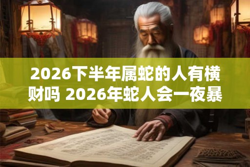 2026下半年属蛇的人有横财吗 2026年蛇人会一夜暴富吗 2026下半年属蛇的人有横财吗 2026年蛇人会一夜暴富吗