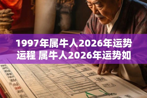 1997年属牛人2026年运势运程 属牛人2026年运势如何