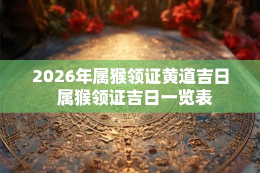 2026年属猴领证黄道吉日  属猴领证吉日一览表