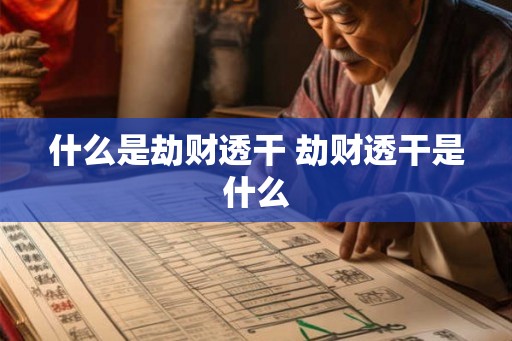 什么是劫财透干 劫财透干是什么 什么是劫财透干 劫财透干是什么