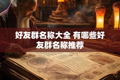 好友群名称大全 有哪些好友群名称推荐