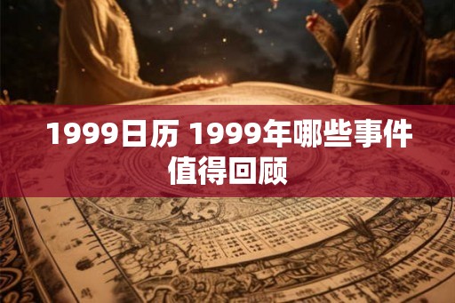 1999日历 1999年哪些事件值得回顾