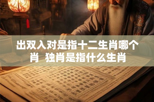 出双入对是指十二生肖哪个肖  独肖是指什么生肖