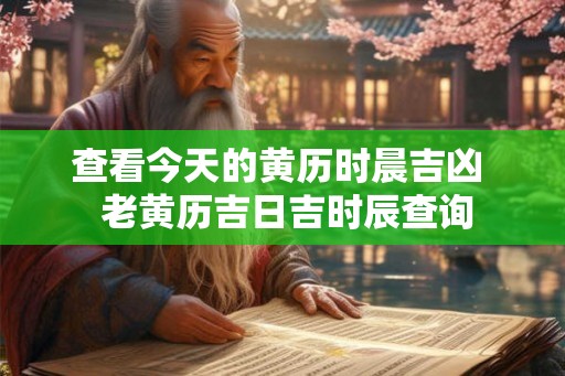 查看今天的黄历时晨吉凶  老黄历吉日吉时辰查询