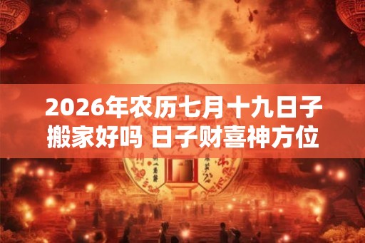 2026年农历七月十九日子搬家好吗 日子财喜神方位
