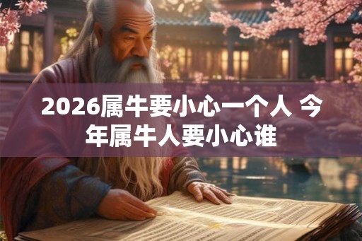 2026属牛要小心一个人 今年属牛人要小心谁 2026属牛要小心一个人 今年属牛人要小心谁