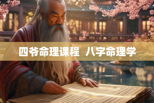 四爷命理课程  八字命理学