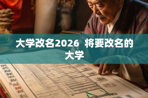 大学改名2026  将要改名的大学