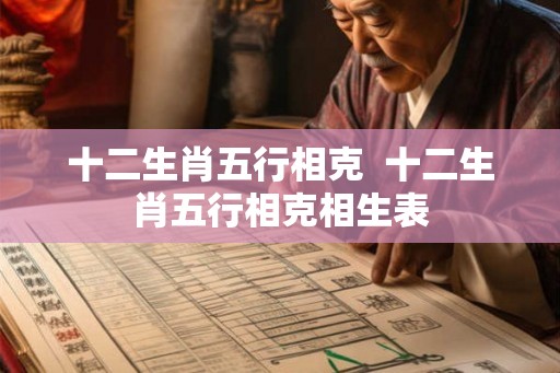 十二生肖五行相克  十二生肖五行相克相生表