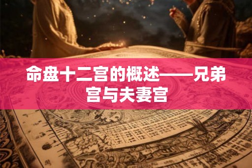 命盘十二宫的概述——兄弟宫与夫妻宫