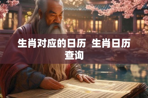 生肖对应的日历  生肖日历查询