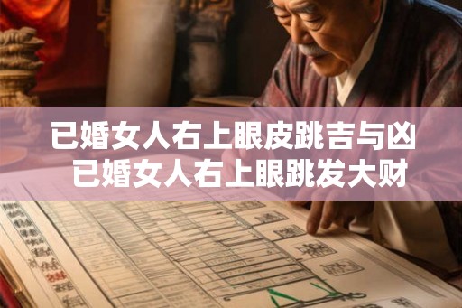 已婚女人右上眼皮跳吉与凶  已婚女人右上眼跳发大财