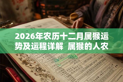 2026年农历十二月属猴运势及运程详解 属猴的人农历十二月运势好吗 2026年农历十二月属猴运势及运程详解 属猴的人农历十二月运势好吗