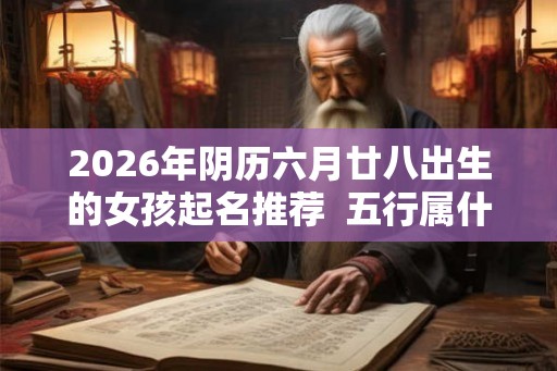 2026年阴历六月廿八出生的女孩起名推荐  五行属什么