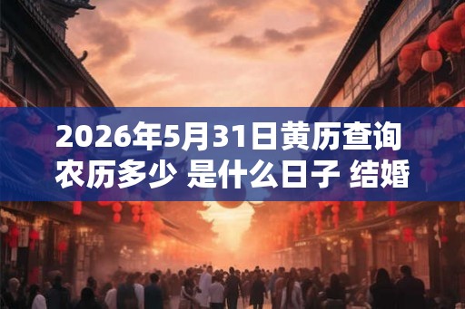 2026年5月31日黄历查询 农历多少 是什么日子 结婚吉时
