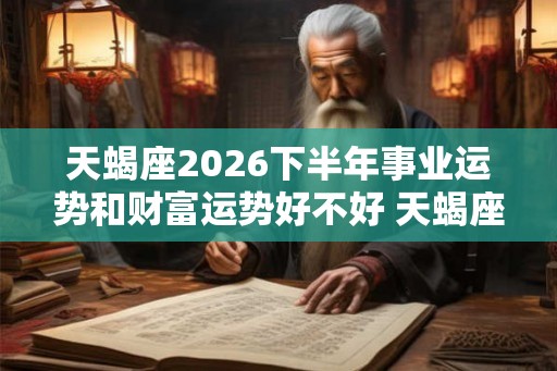 天蝎座2026下半年事业运势和财富运势好不好 天蝎座运势详解