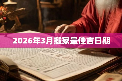 2026年3月搬家最佳吉日期 2026年3月搬家最佳吉日期