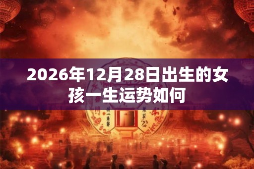 2026年12月28日出生的女孩一生运势如何