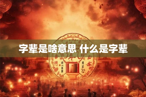 字辈是啥意思 什么是字辈