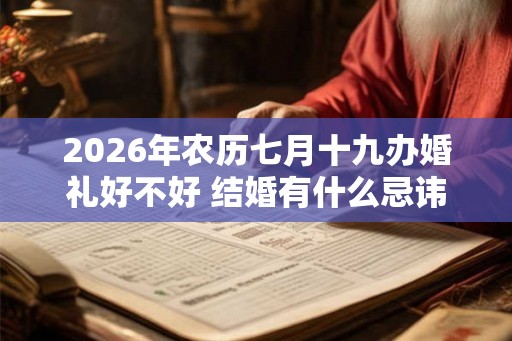 2026年农历七月十九办婚礼好不好 结婚有什么忌讳 2026年农历七月十九办婚礼好不好 结婚有什么忌讳