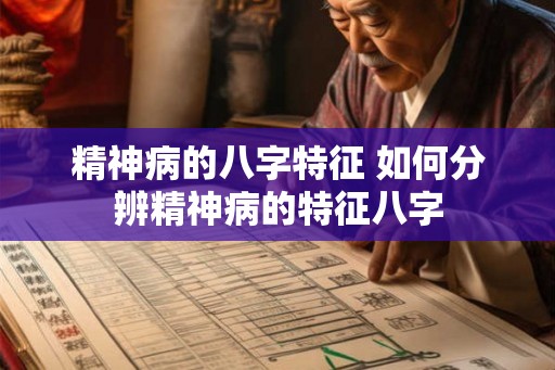 精神病的八字特征 如何分辨精神病的特征八字 精神病的八字特征 如何分辨精神病的特征八字