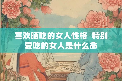 喜欢晒吃的女人性格  特别爱吃的女人是什么命