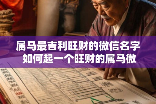 属马最吉利旺财的微信名字 如何起一个旺财的属马微信名