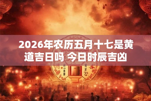 2026年农历五月十七是黄道吉日吗 今日时辰吉凶