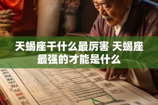 天蝎座干什么最厉害 天蝎座最强的才能是什么