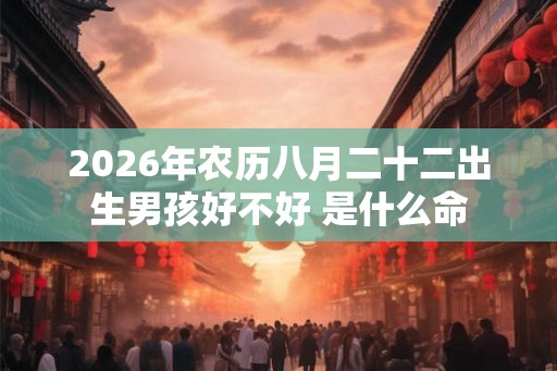 2026年农历八月二十二出生男孩好不好 是什么命