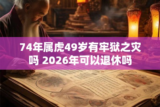74年属虎49岁有牢狱之灾吗 2026年可以退休吗