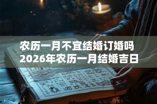 农历一月不宜结婚订婚吗 2026年农历一月结婚吉日推荐