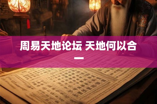 周易天地论坛 天地何以合一