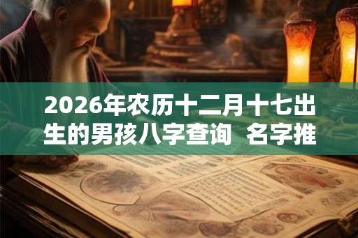 2026年农历十二月十七出生的男孩八字查询  名字推荐