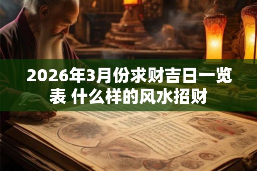 2026年3月份求财吉日一览表 什么样的风水招财