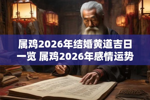 属鸡2026年结婚黄道吉日一览 属鸡2026年感情运势好吗