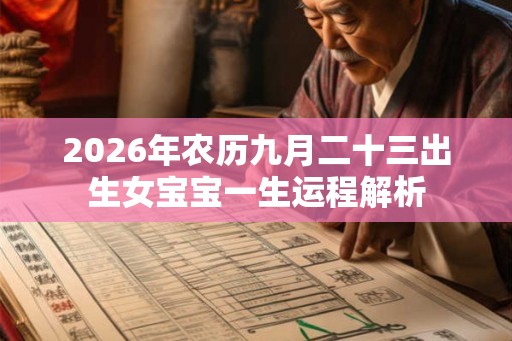 2026年农历九月二十三出生女宝宝一生运程解析
