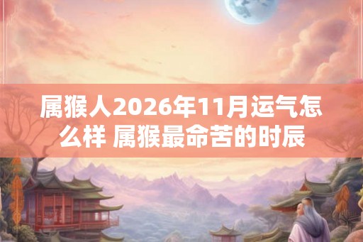 属猴人2026年11月运气怎么样 属猴最命苦的时辰