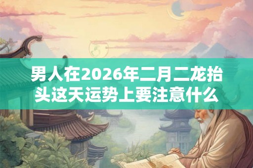 男人在2026年二月二龙抬头这天运势上要注意什么