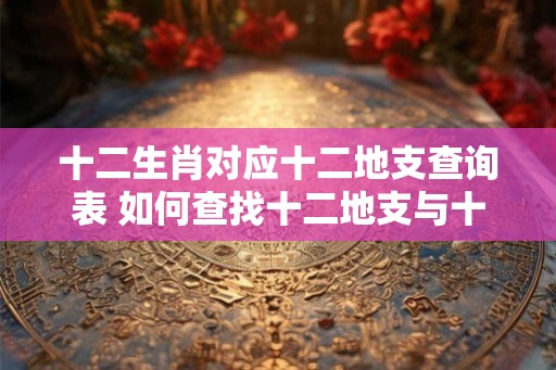 十二生肖对应十二地支查询表 如何查找十二地支与十二生肖的对应关系