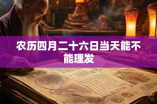 农历四月二十六日当天能不能理发