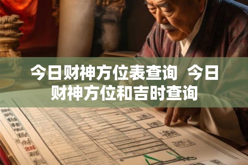 今日财神方位表查询  今日财神方位和吉时查询